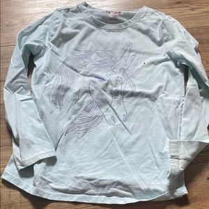 Cat & Jack Light Blue Unicorn Long Sleeve Tee (Bin B)